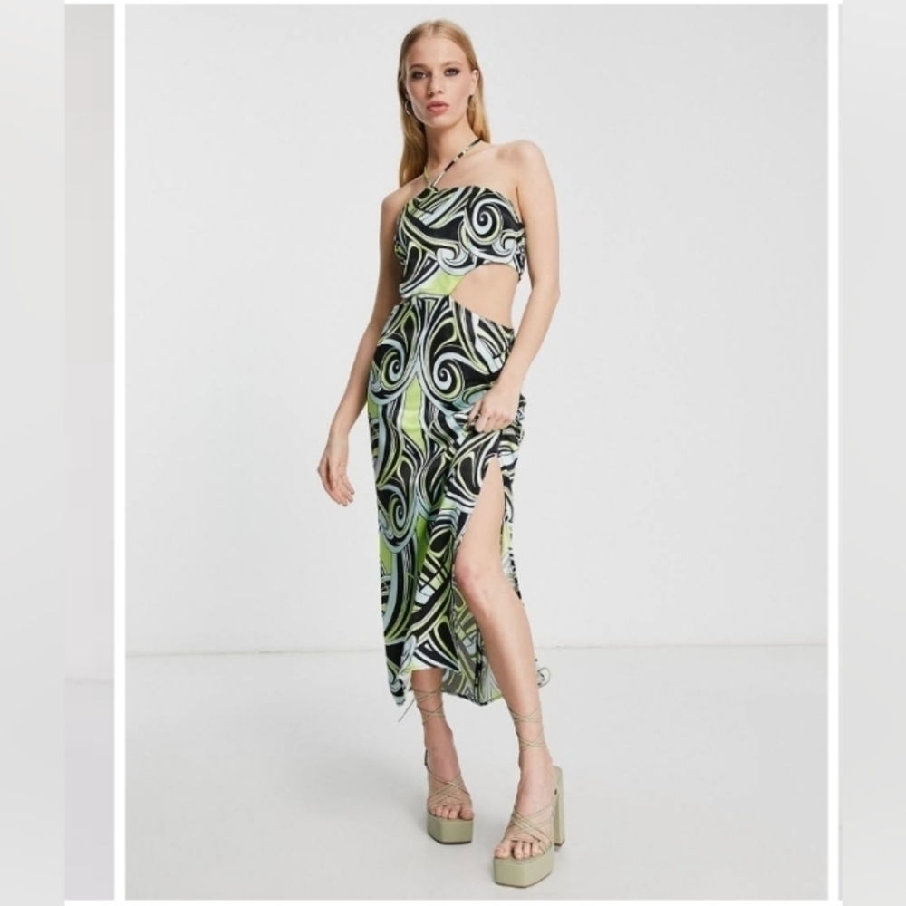 Topshop cutout halter dress
